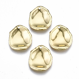 Pendentifs en alliage martelé placage de crémaillère, sans cadmium et sans plomb, ovale