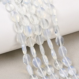 Opalite бисер пряди, граненые, Плоско-овальные