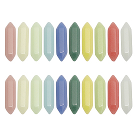 20шт. 10 цвета синтетический светящийся камень двойные концы, светится в темноте, без отверстия 