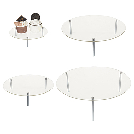 4 наборы 4 стили круглый акриловый держатель для кексов, акриловая витрина для десертов с баром из нержавеющей стали
