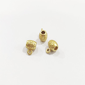 Alloy Tube Bails, Loop Bails, Real 18K Gold Plated