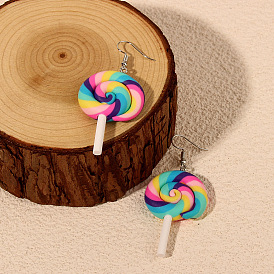 Fashionable Rainbow Color Earrings - Cute Candy Pendant Earrings, European and American Style