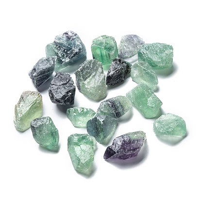 Rough Raw Natural Fluorite Beads, No Hole/Undrilled, Nuggets
