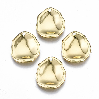 Pendentifs en alliage martelé placage de crémaillère, sans cadmium et sans plomb, ovale