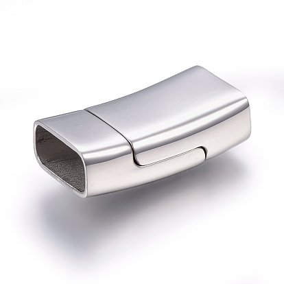 Wholesale Rectangle 304 Stainless Steel Magnetic Clasps with Glue-in Ends 