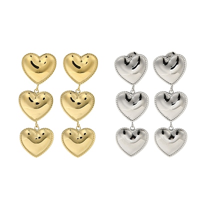 304 женские серьги-гвоздики в форме сердца из нержавеющей стали