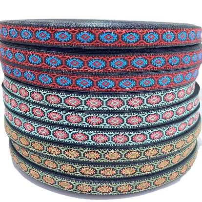 50 ярдов этнического стиля вышитая тканая нейлоновая жаккардовая лента с цветочным узором, для аксессуаров для волос повязка на голову