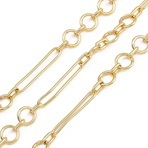 Латунь Figaro цепи, кольцо, с катушкой, несварные, без свинца и без кадмия, долговечный, без свинца, без никеля и без кадмия