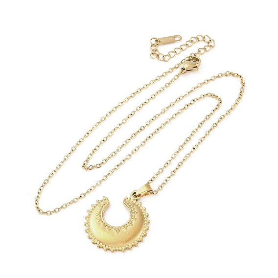 Полумесяц 304 ожерелья с подвесками из нержавеющей стали, ионное покрытие (ip)