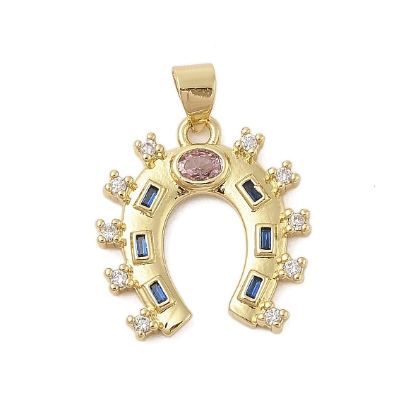 Подставка для подков, покрытие из латуни, микропаве, подвески из кубического циркония, долговечный, без свинца и без кадмия