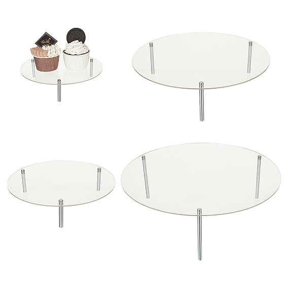 4 наборы 4 стили круглый акриловый держатель для кексов, акриловая витрина для десертов с баром из нержавеющей стали