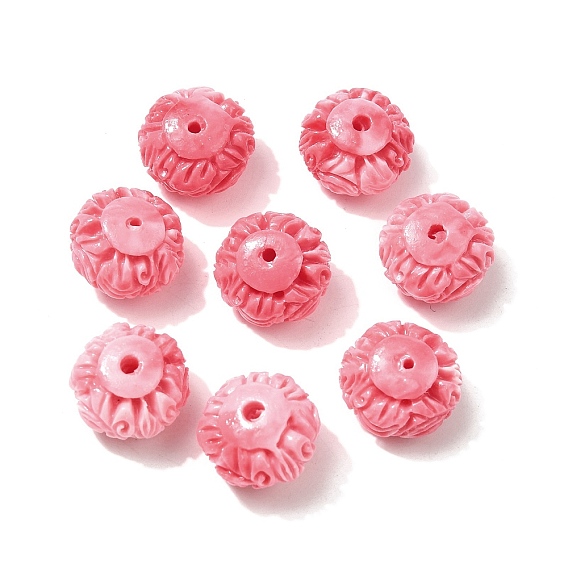 Синтетические резные бусины, окрашенные в ракушки, цветок