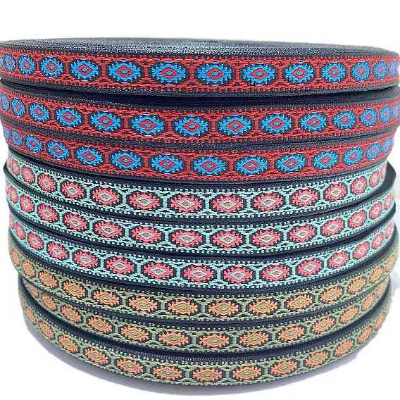 50 ярдов этнического стиля вышитая тканая нейлоновая жаккардовая лента с цветочным узором, для аксессуаров для волос повязка на голову