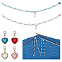 6Наборы инструментов для вязания «сделай сам» в форме сердца-капли, В комплект входят стеклянные подвесные маркеры со стразами и цепочки для счетчиков., с акриловыми шариками