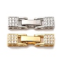 Латунное микропейв, прозрачный кубический цирконий, складные застежки, прямоугольные