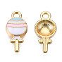 Подвески из сплава , с эмалью, без кадмия и без свинца, золотой свет, леденец