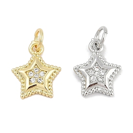 Латунные микро проложить кубического циркония подвески, звезды прелести, без свинца и без кадмия, долговечный, стойки покрытие, с целью перехода в кольце