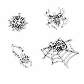 Tibetan Style Alloy Pendants, Spider Charms