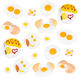 Pandahall elite 18 шт 9 стиль непрозрачные кабошоны из смолы, имитация еды, жареное яйцо и яйцо