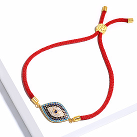 Bracelet à tirer réglable à la mode avec zircon pour cadeau de saint valentin