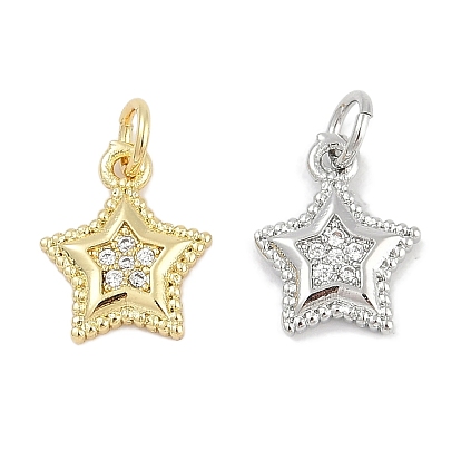 Латунные микро проложить кубического циркония подвески, звезды прелести, без свинца и без кадмия, долговечный, стойки покрытие, с целью перехода в кольце