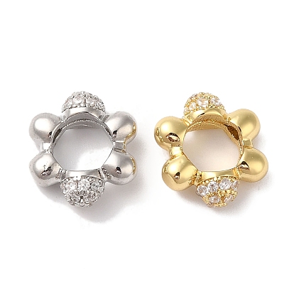 Подвески из латуни и прозрачного циркония с покрытием стойки, без кадмия и без свинца, долговечный, цветок