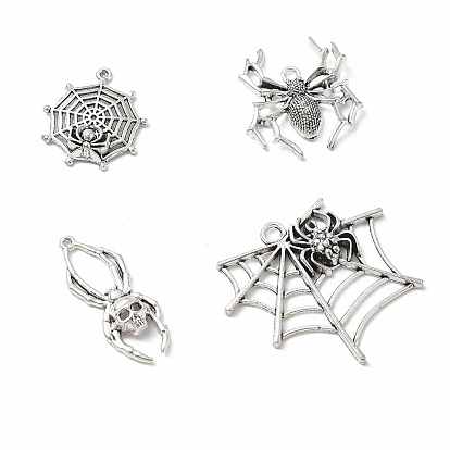 Tibetan Style Alloy Pendants, Spider Charms