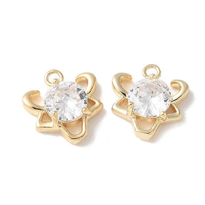 Латунные микропаве прозрачные подвески с фианитом, бабочки прелести, без кадмия и без свинца, долговечный, стойки покрытие