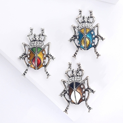 Броши из сплава жуков со стразами