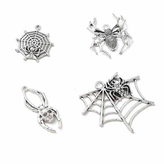 Tibetan Style Alloy Pendants, Spider Charms