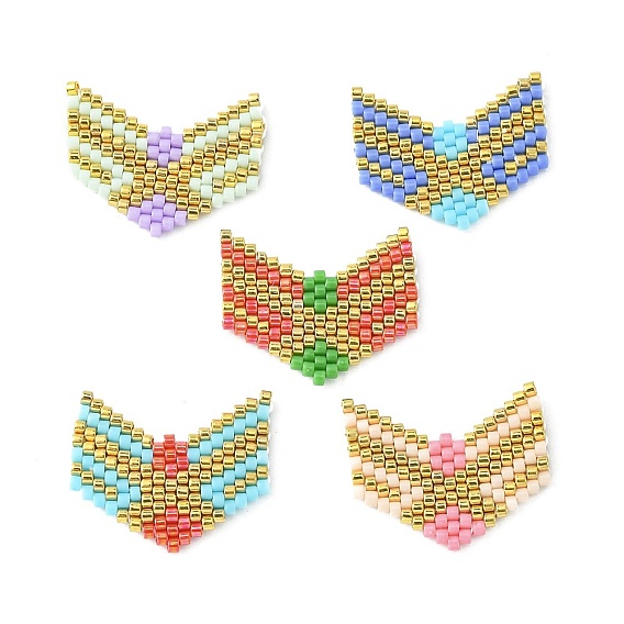 Handmade Loom Pattern MIYUKI Seed Beads, Arrowhead Pendants