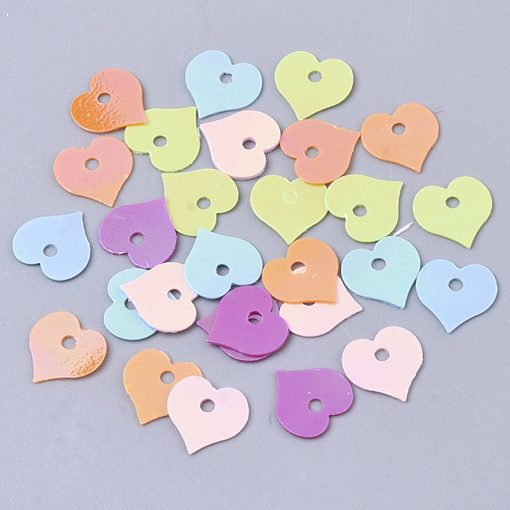 Аксессуары для орнаментов, пластиковые пайетки / блестки из пвх, AB цвет, сердце