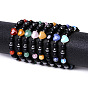 Natural & Synthetic Mixed Gemstone Heart Beaded Stretch Bracelet