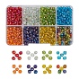 8 Colors Round Glass Seed Beads, Transparent Colours Rainbow, Round