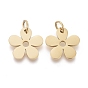 Ion Plating(IP) 316 Surgical Stainless Steel Charms, Laser Cut, with Jump Ring, Flower