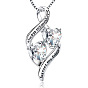 925 ожерелье из стерлингового серебра с двумя подвесками в форме сердца и прозрачными кубическими цирконами на день матери
