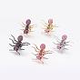 Brass Micro Pave Cubic Zirconia Brooches, Ant