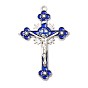 Alloy Enamel Pendants, Cross with Jesus, for Religion