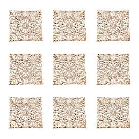 Железо филигранные большие кулоны, квадратный, 51x51x0.5 мм, отверстие : 1 мм