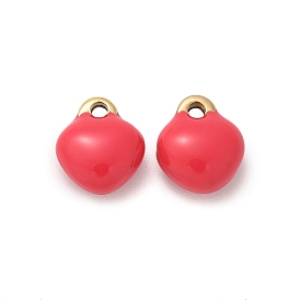 304 прелести нержавеющей стали, с эмалью, реальный 14 k позолоченный, шарма сердца