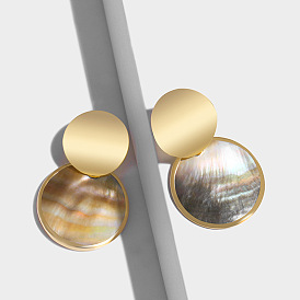 Geometric Colorful Shell Earrings - Simple and Elegant Women's Accessories