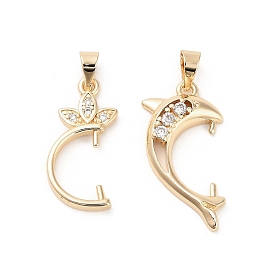 Латунные микро проложить четкие кубического циркония подвески поручительств, дельфин/клевер