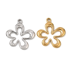 304 Stainless Steel Pendants, Flower Charms