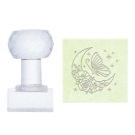 Tampons en plastique, fournitures de moules à savon bricolage, carré avec motif mot/tasse/libellule/lettre