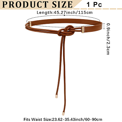 Imitation Leather Wrap Chain Belts, with Alloy Findings, Golden