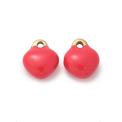 304 прелести нержавеющей стали, с эмалью, реальный 14 k позолоченный, шарма сердца