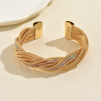 Железные браслеты-манжеты во французском стиле, многорядные браслеты для женщин, скрученный