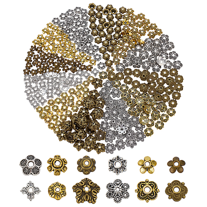 360 шт 12 стили тибетский стиль сплава бусины цветочные колпачки