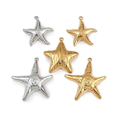 304 подвески из нержавеющей стали, очарование морской звезды