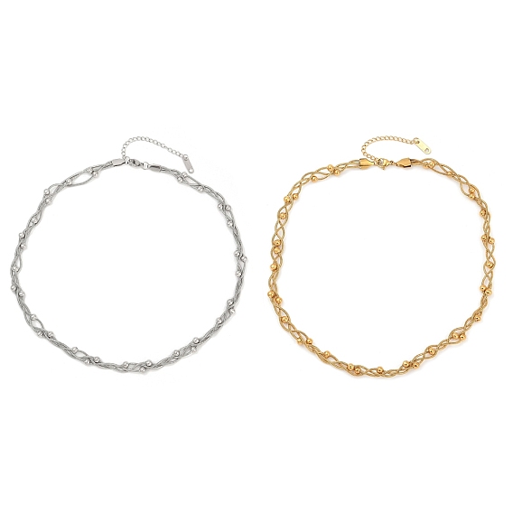 304 многослойные ожерелья из нержавеющей стали, круглые бусины змейки цепи украшения для женщин